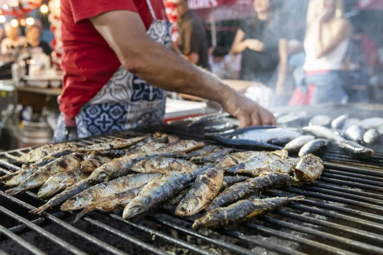 Grilled sardines at Santos Populares